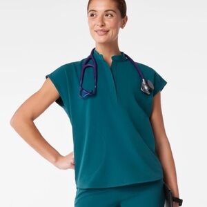 Figs Caribbean Blue Rafaela Scrub Top